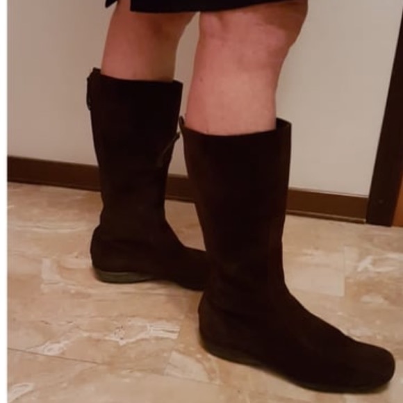 Prada Brown Suede Leather Designer Riding Boots Size 40 US 9.5 to 10 - Picture 12 of 13